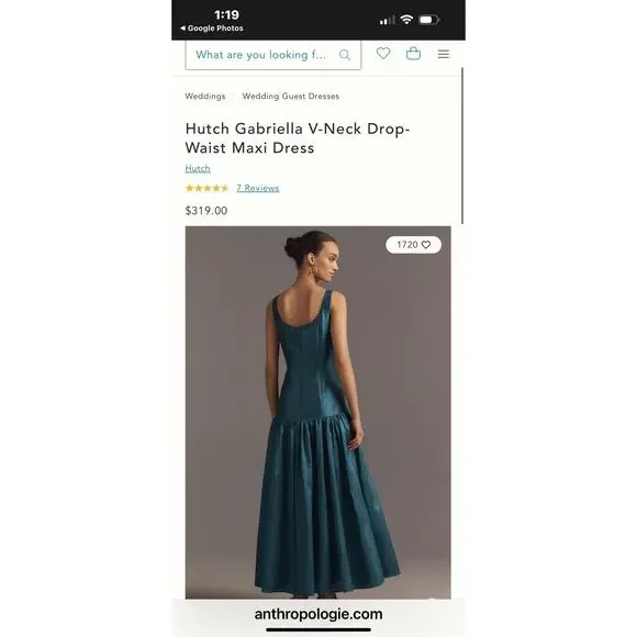 Hutch Women's Gabriella V-Neck Drop Waist Maxi Dress Sleeveless Size 8 NWOT  - eharrisgallery.com